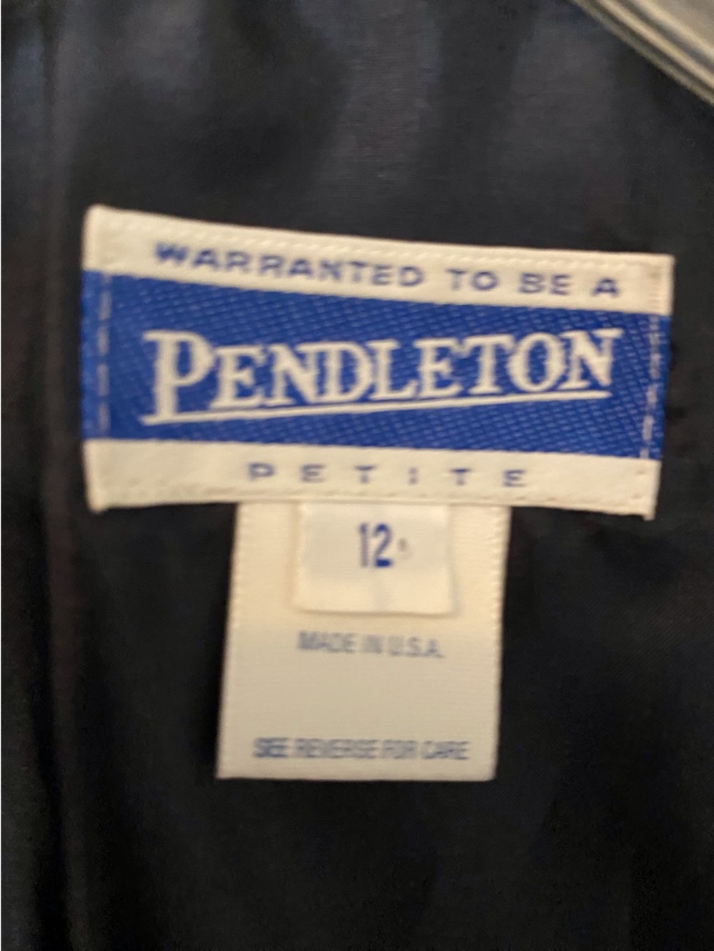 Pendleton Blue Velvet Button Front Vest - Picture 3 of 8